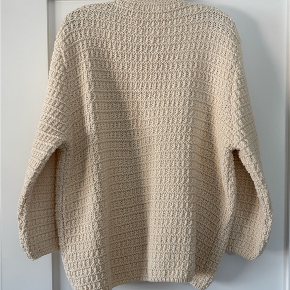 Zara knit cropped sleeve cardigan with gold buttons, sz L - Picture 5 of 6